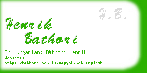 henrik bathori business card