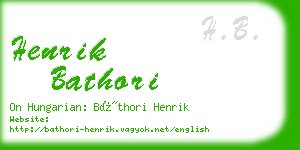 henrik bathori business card